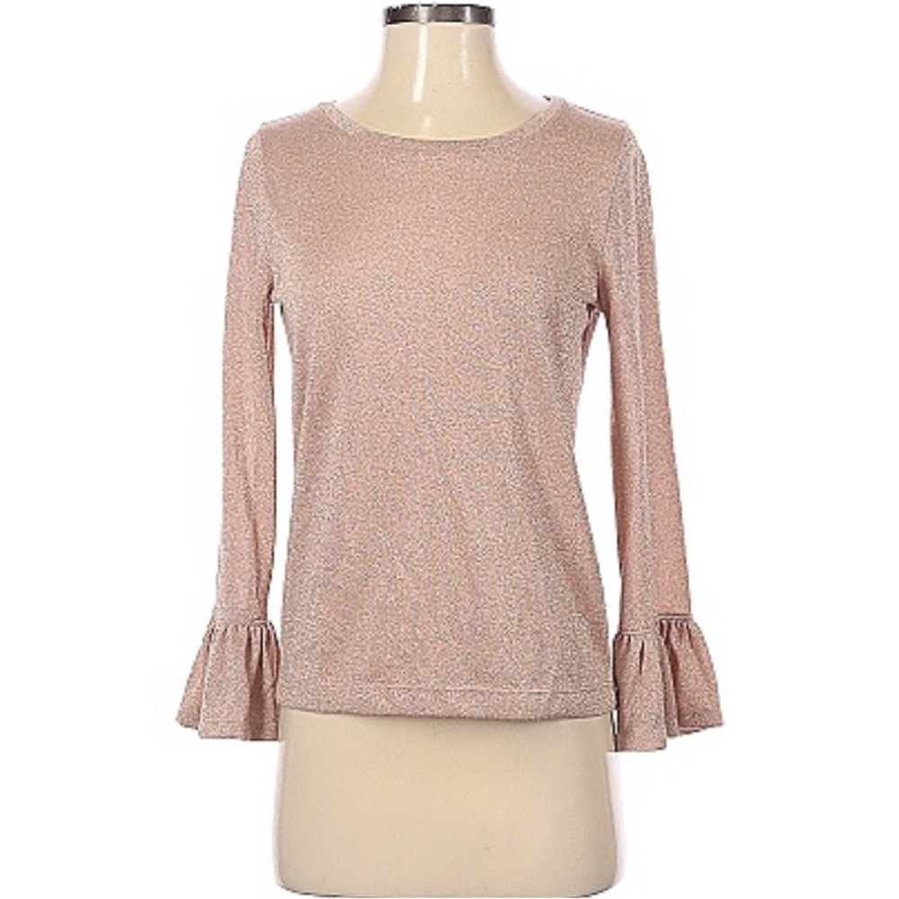 NWT J.Crew Size XS Long Sleeve Top. Metallic Gold.